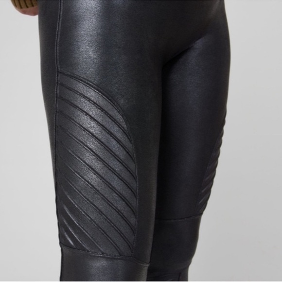 SPANX Faux Leather Moto Leggings - Picture 3 of 8